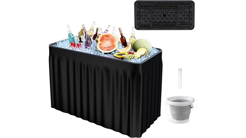 4 foot cooler table with skirt