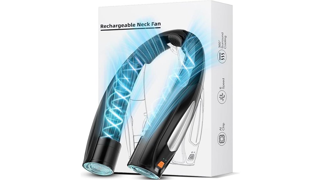 ai neck fan 6 speeds rechargeable ultra quiet