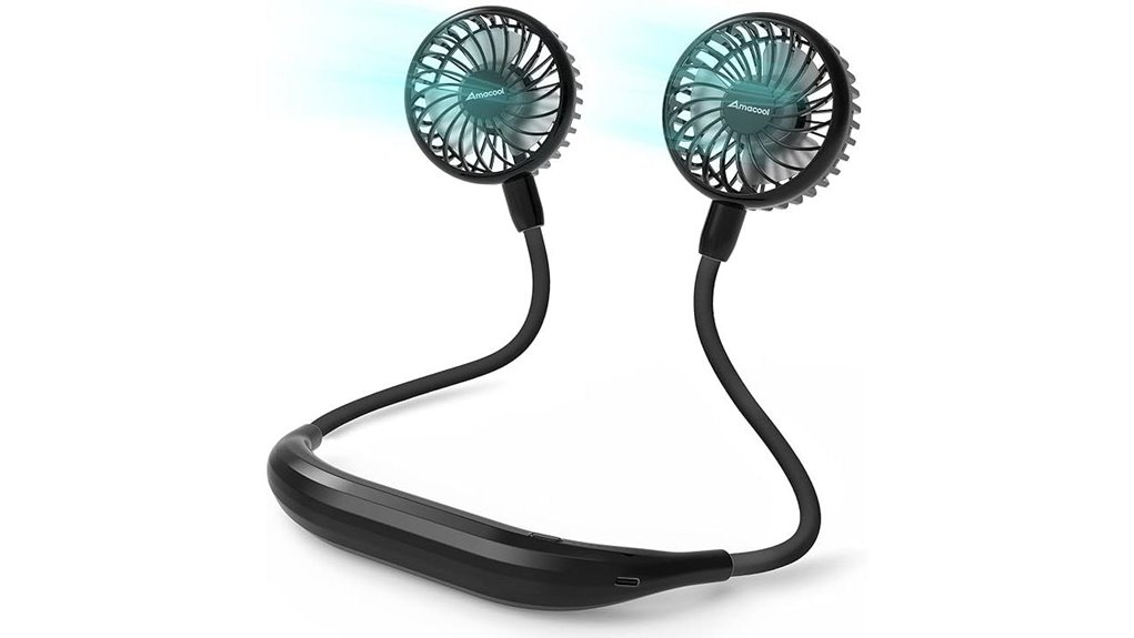 amacoo portable neck fan battery