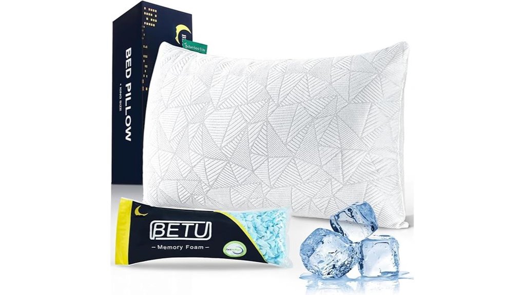 betu cooling shredded memory foam pillows