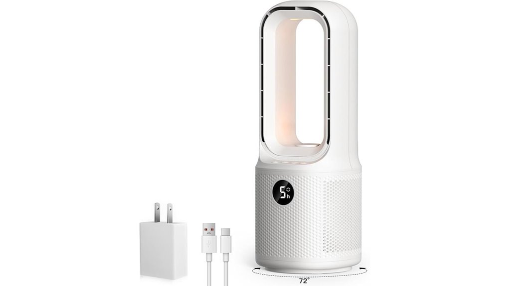 bladeless desk fan nightlight