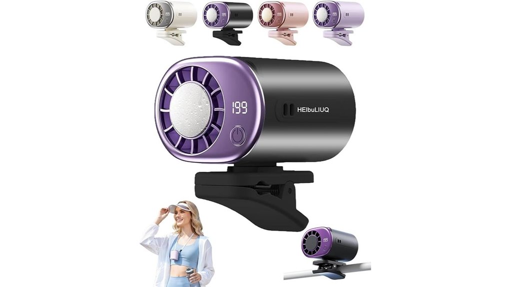 car clip on usb fan with led display
