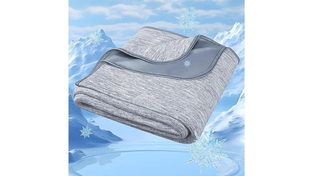 cooling blanket queen size polaredge light and breathable grey