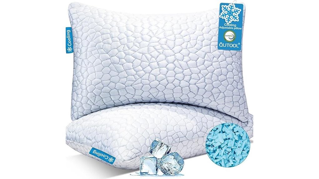 cooling pillow set with memory foam