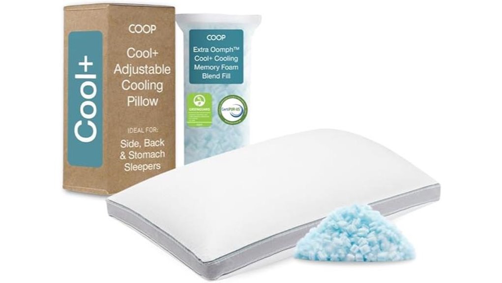coop home goods pillow adjustable memoryfoam