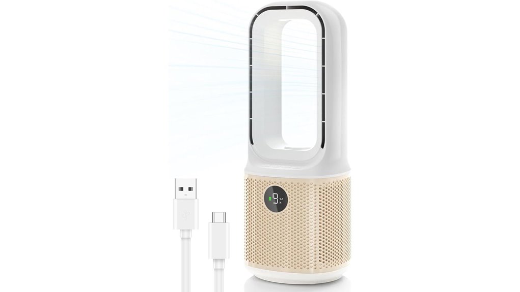 desk fan 9 speeds usb rechargeable