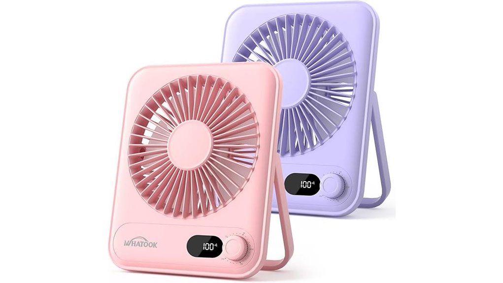 desk fan pair 100 speeds rechargeable