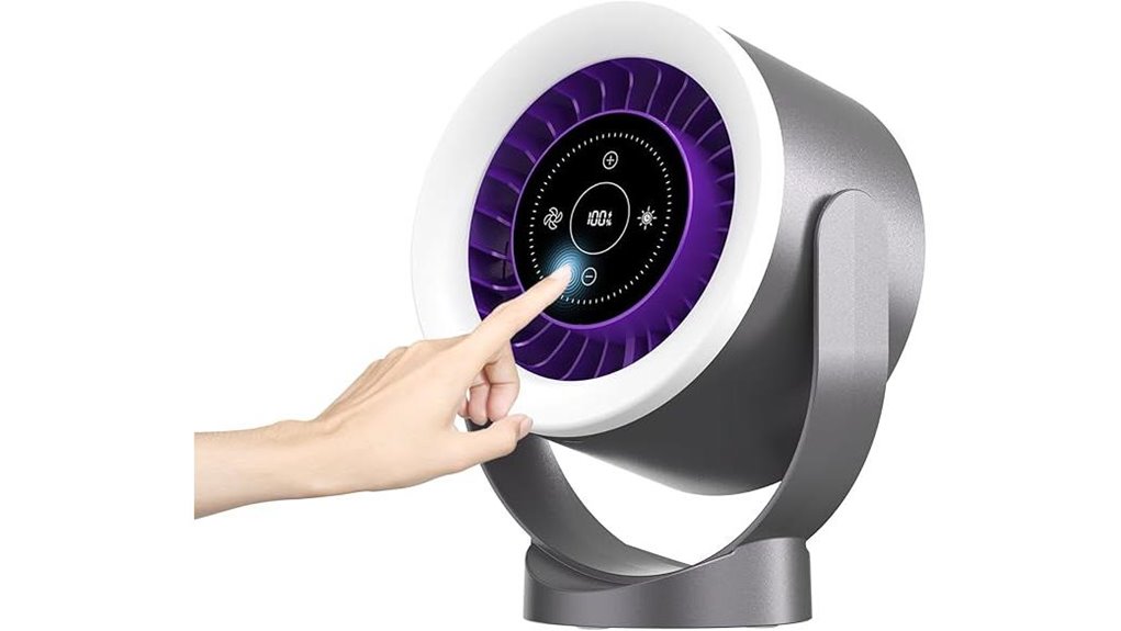 desk fan with led touch screen