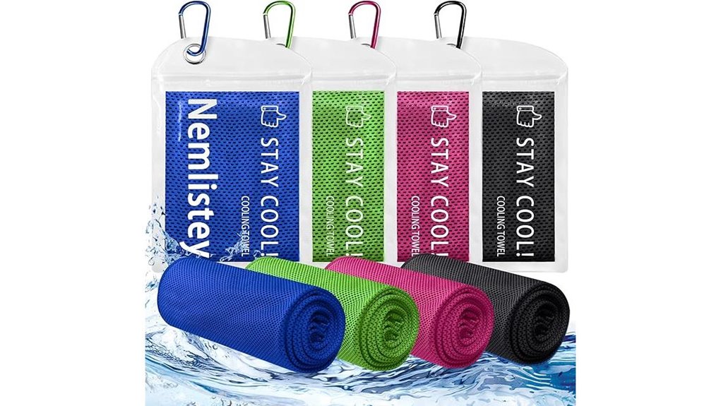 four cooling towels with bag