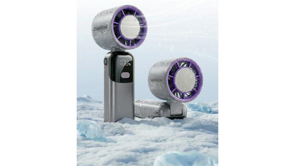 handheld fan with ice cooler