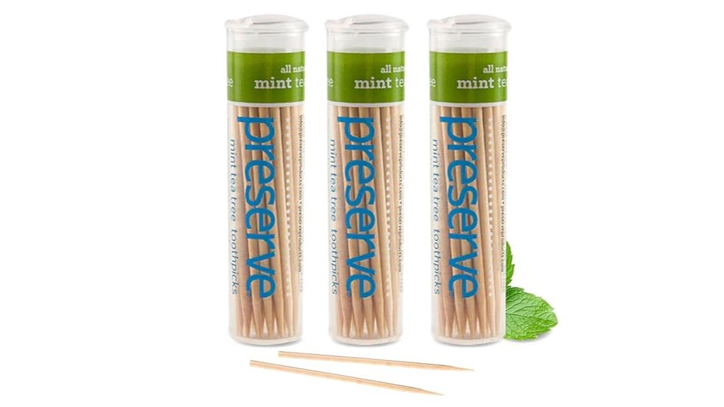 mint tea tree toothpicks birch travel case