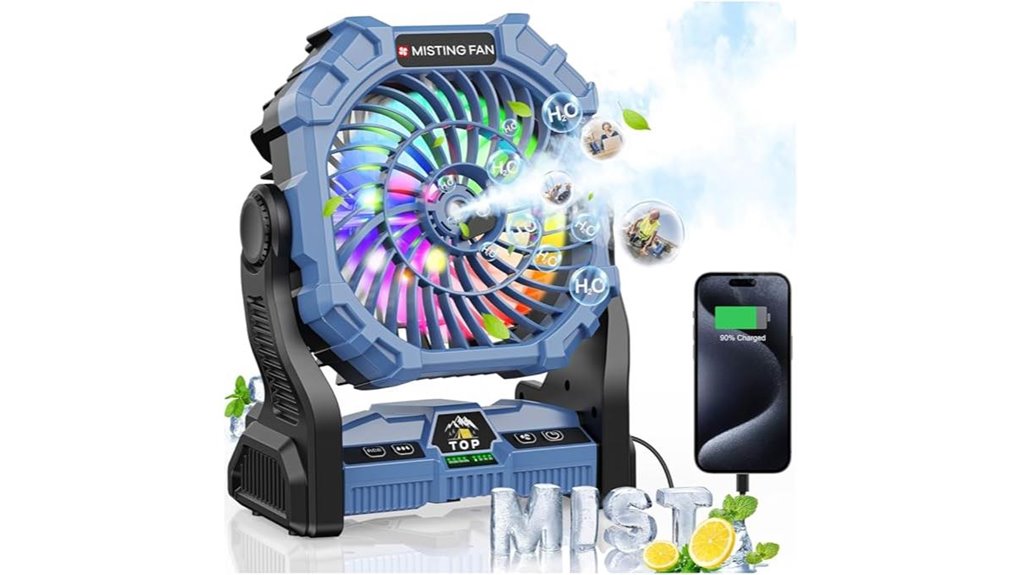 misting fan with rgb lantern