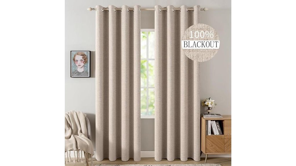 miulee blackout linen curtains