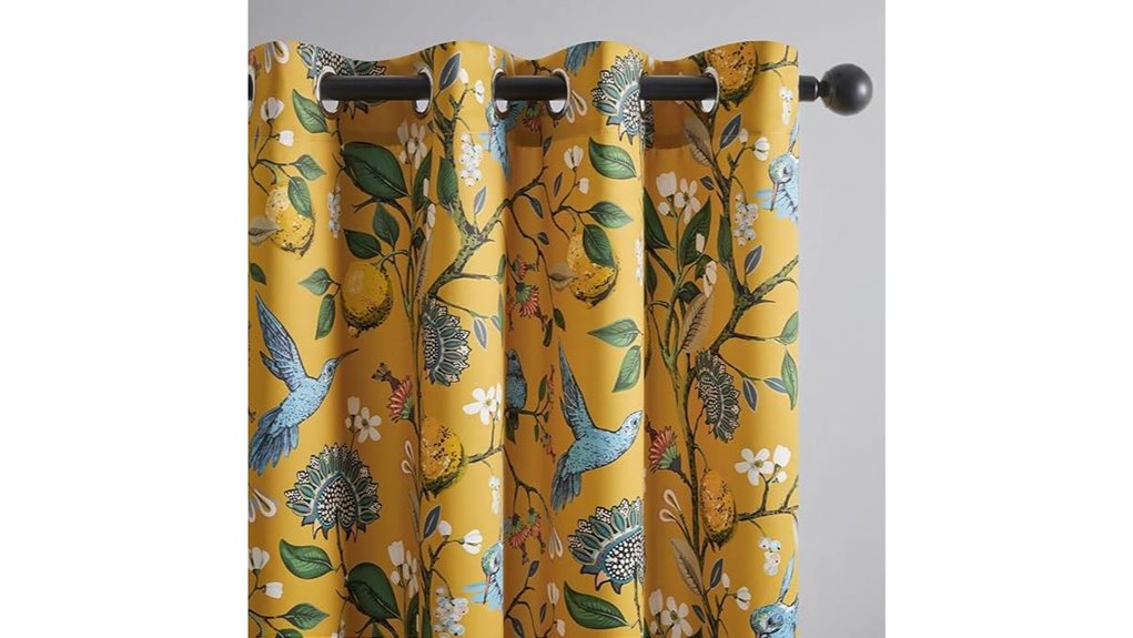 mustard yellow vintage curtains