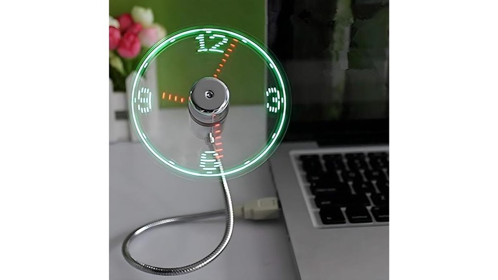 onxe led usb clock fan