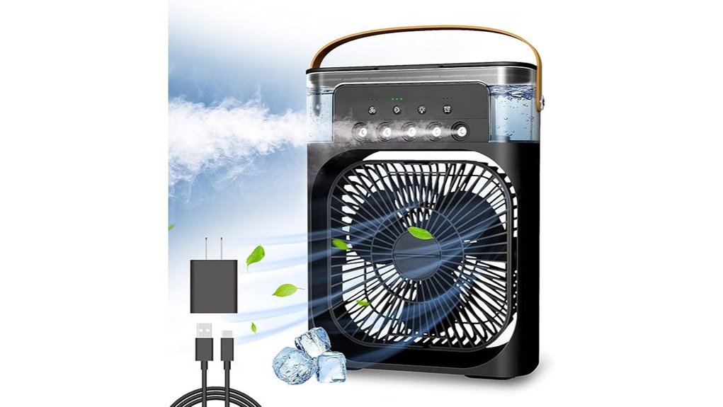 personal air cooler led timer 3 speeds 3 modes