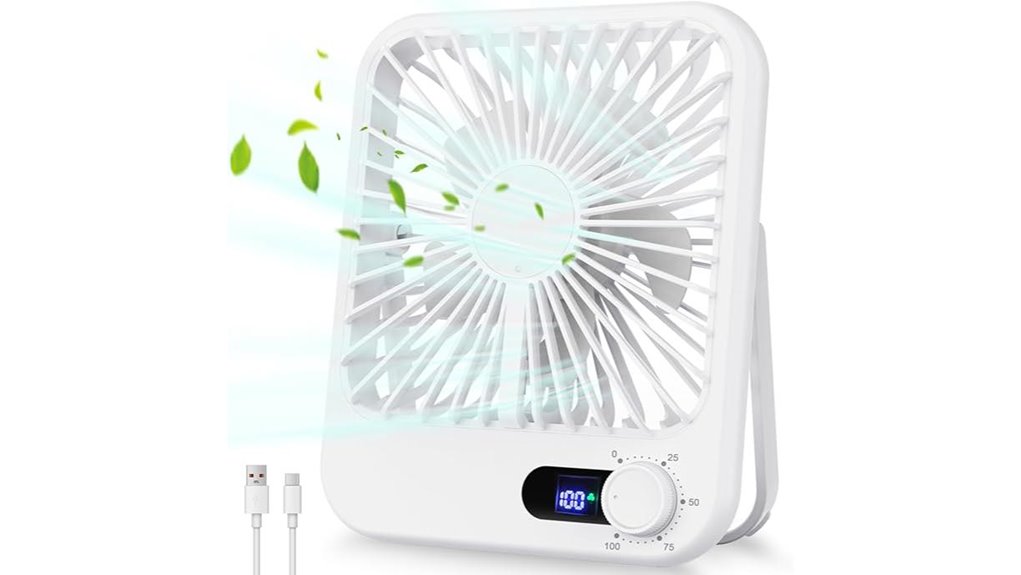 portable 6 8 battery desk fan
