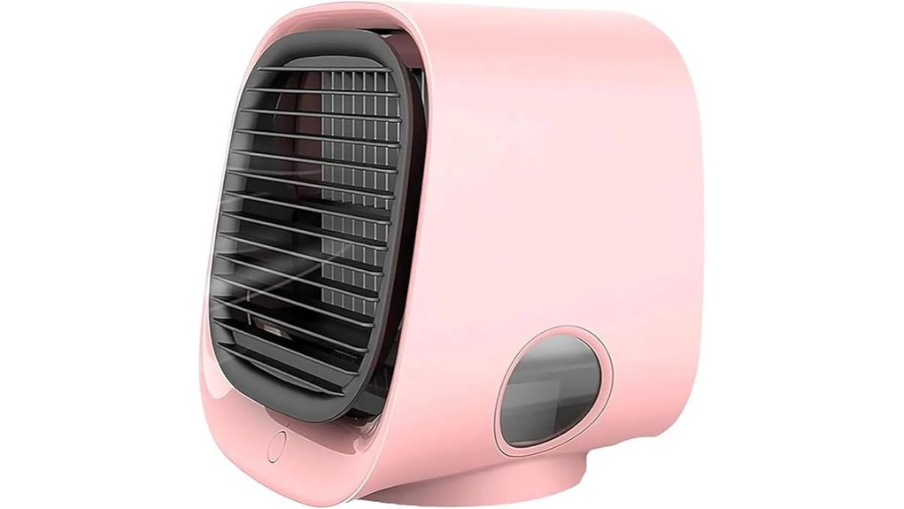 portable conditioner 90 second cooling ultra quiet pink