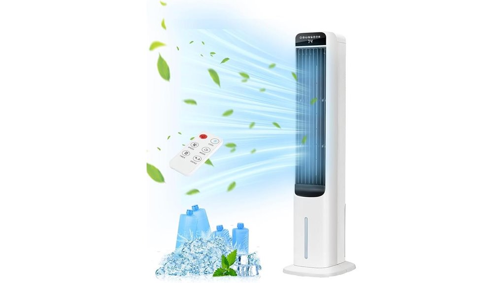 portable evaporative air cooler with remote