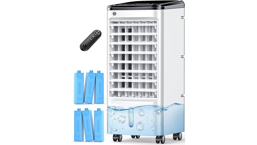portable evaporative cooler with ice packs