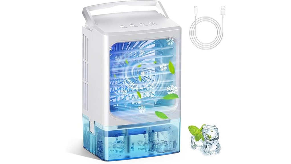 portable evaporative cooler with mist