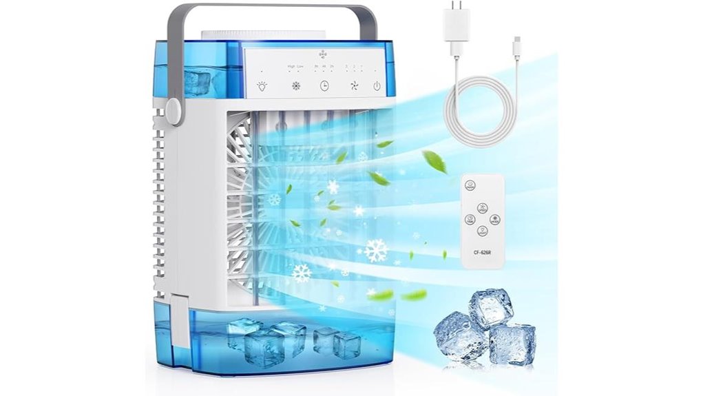 portable evaporative cooler with remote