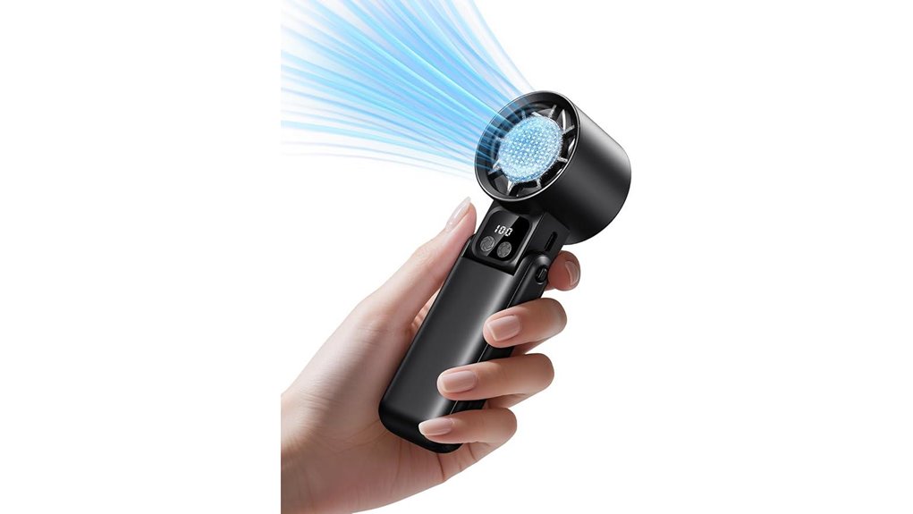 portable hand held fan with ice cooler