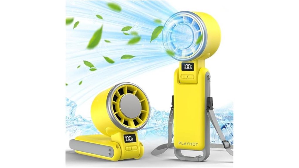 portable hand held turbo fan with ice cooling