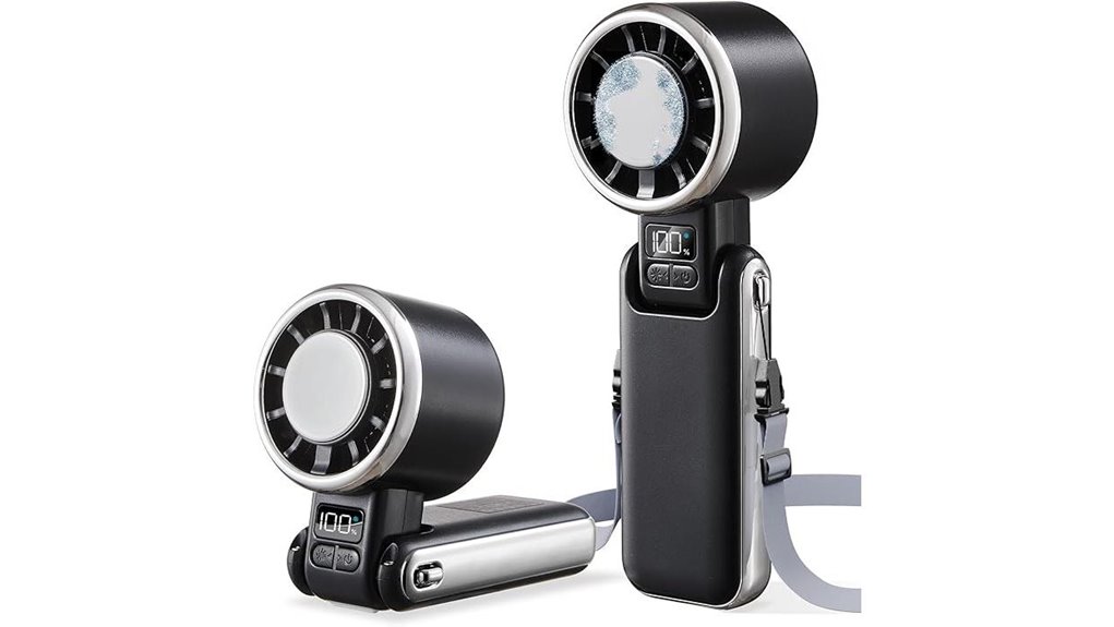 portable handheld ice cooling fan