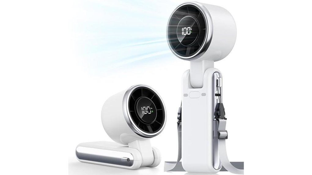portable handheld turbo fan 5 gear rechargeable white