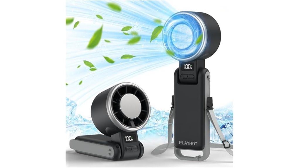 portable handheld turbo fan with ice cooling