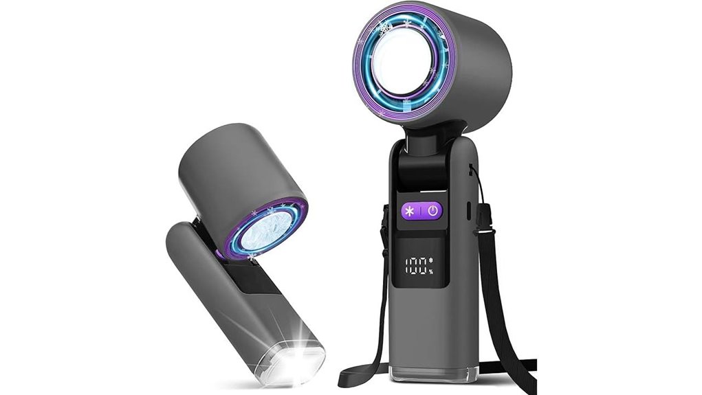portable handheld turbo fan with ice cooling
