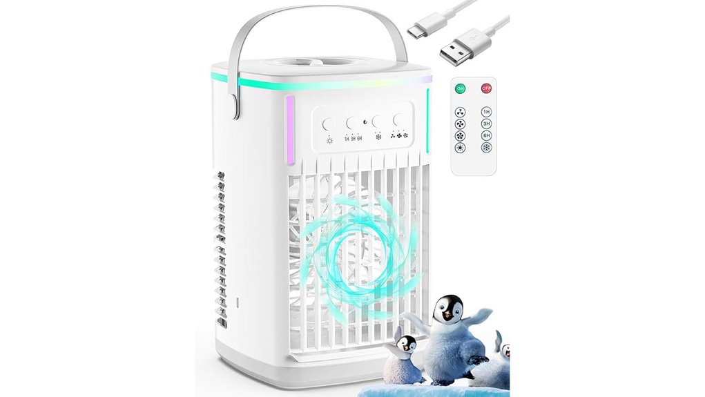 portable mini air cooler with humidifier