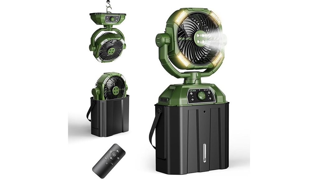 portable misting fan 25 000mah battery