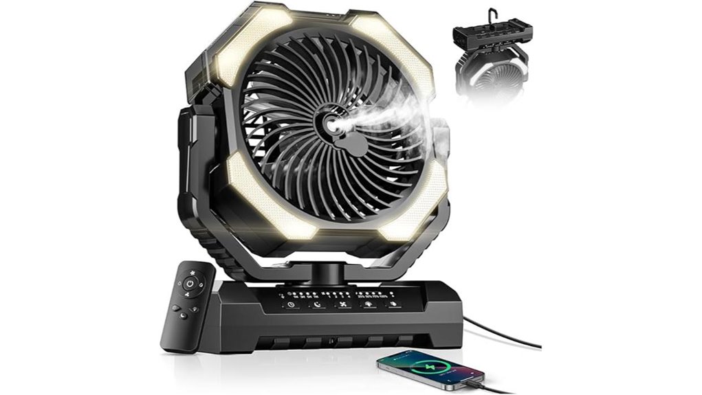 portable misting fan with rechargeable battery