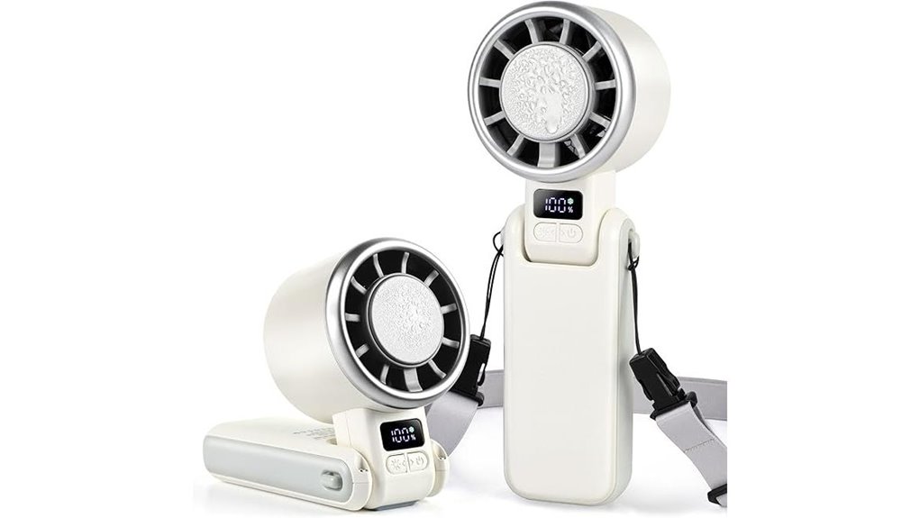 portable turbo handheld fan with ice cooling