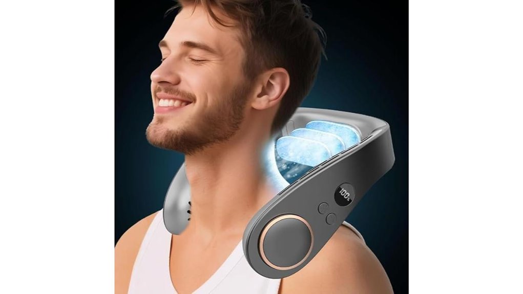 rechargeable neck fan with plates