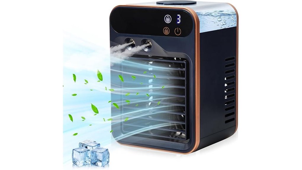 rechargeable portable ac with spray
