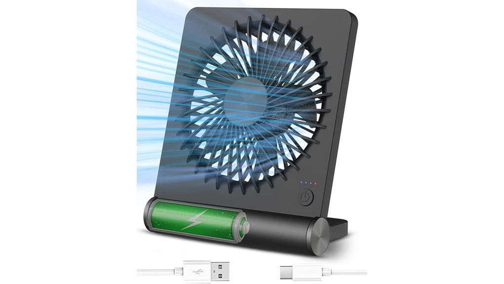 rechargeable usb desk fan