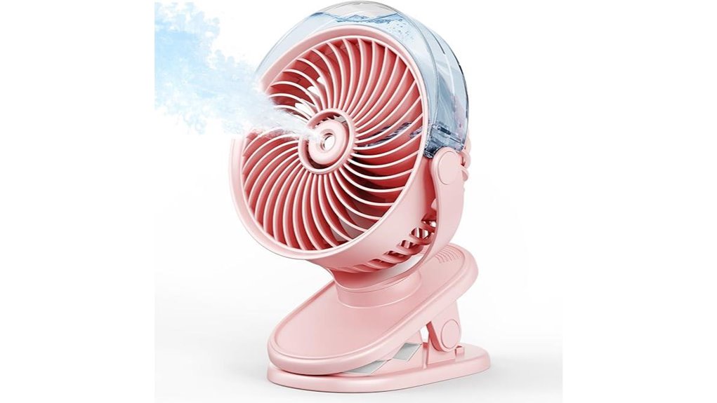 sweetfull pink portable misting fan