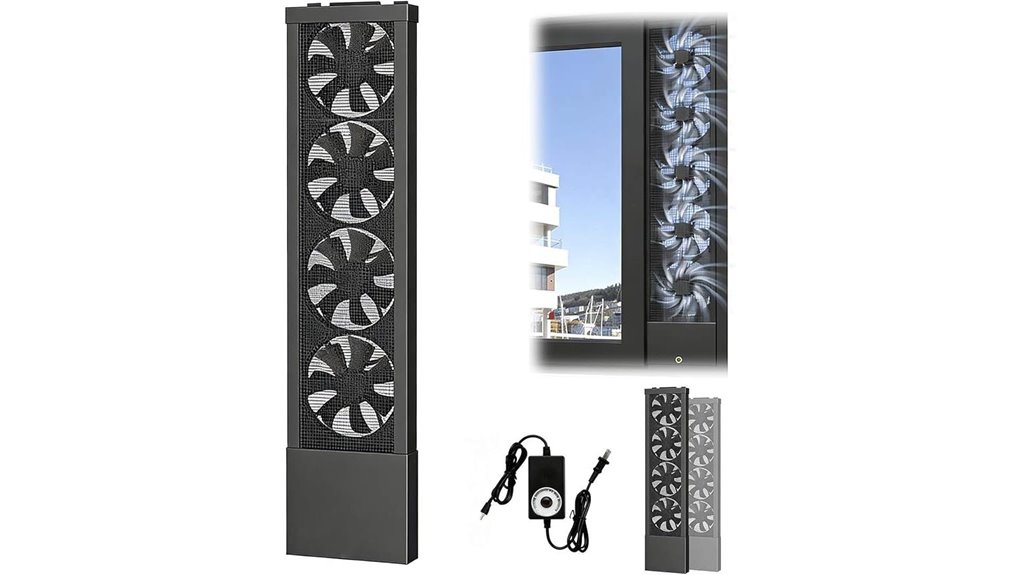 vertical window exhaust fan adjustable speed