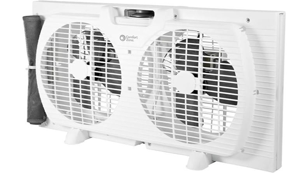 comfort zone 9 inch twin window fan